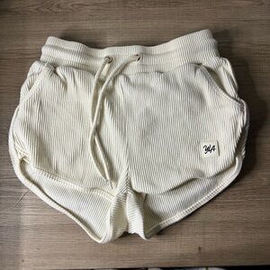 YoungLA Women's Cream Ribbed shorts